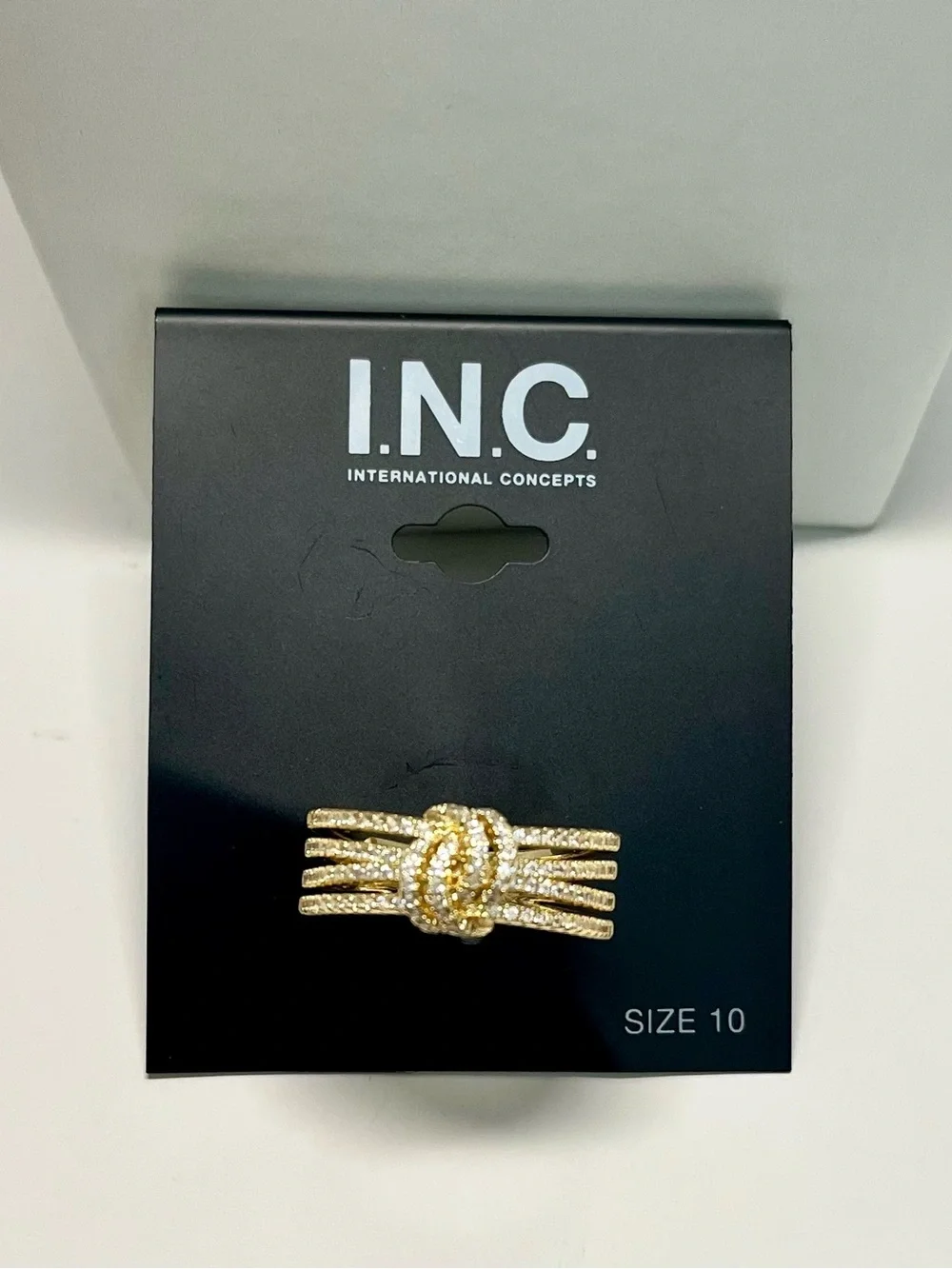 I.N.C. International Concepts Pavé Knotted Multi-Row Band Ring